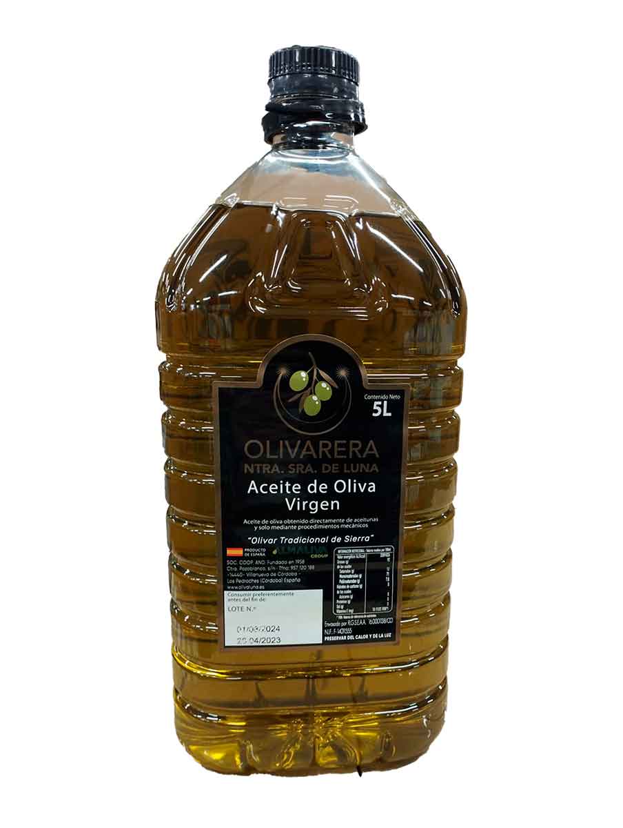 Aceite Oliva Virgen 5 Litros Envase PET Caja 3 Ud Coop Olivarera